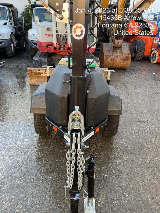 2022 Allmand NLV3GR (4) LED Light Fixture 350W, 23' Vertical Mast, 3kW Prime, Towable, ES Decals, T3