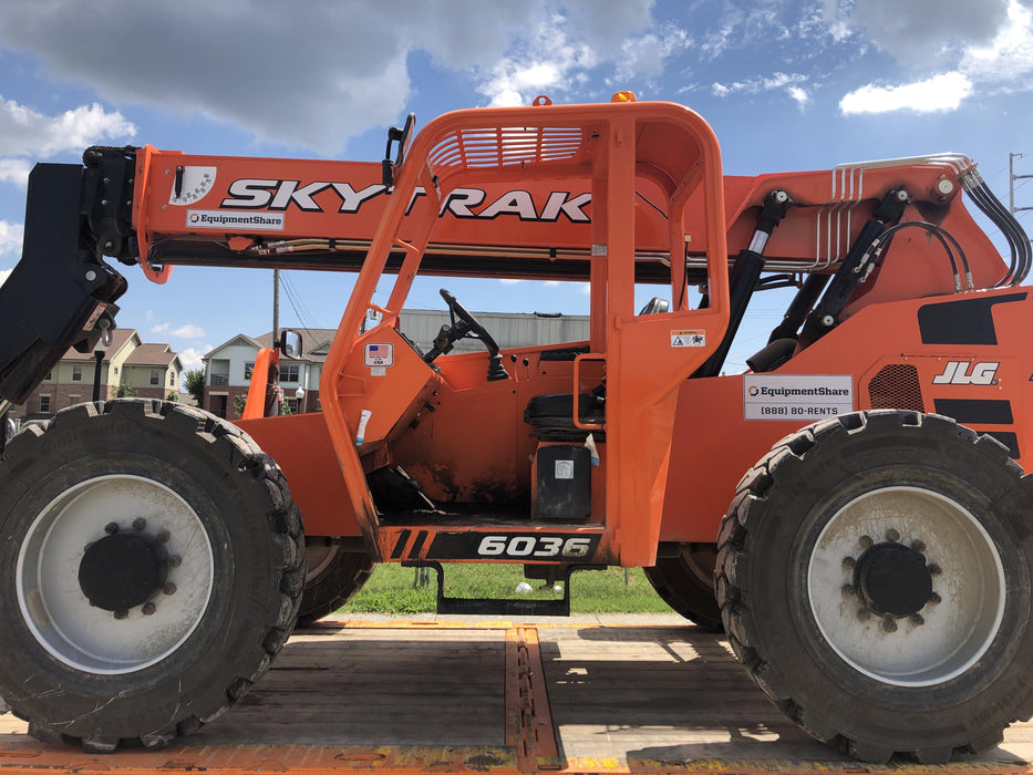 2019 Skytrak 6036 Canopy, Solid Tires, LED Work Lights, Beacon 50" Carriage, 48" Pallet Forks