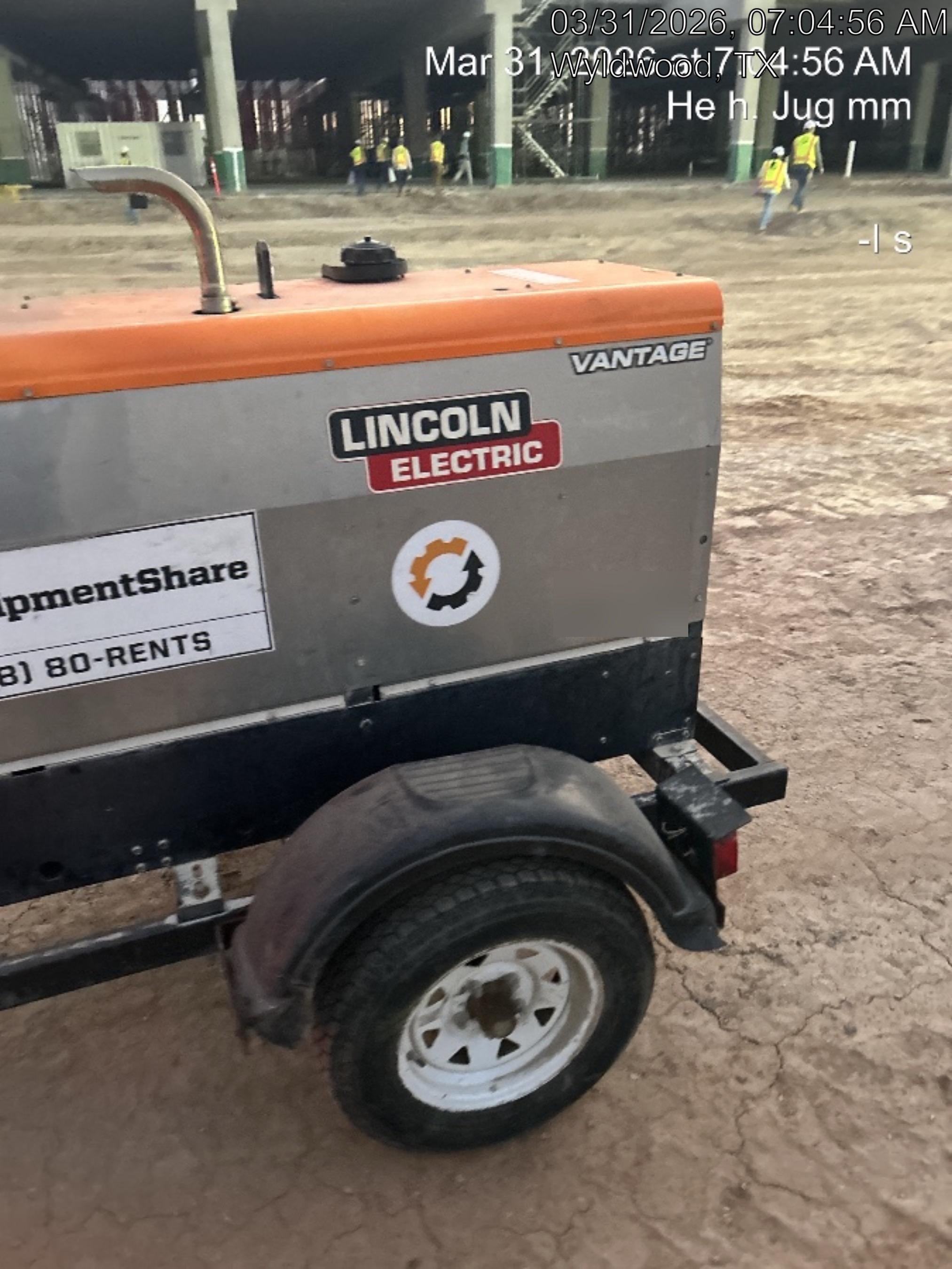 2019 Lincoln Electric Vantage 322 Ready-Pak 3, Two Wheel Trailer, Fender and Light Kit, Cable Rack