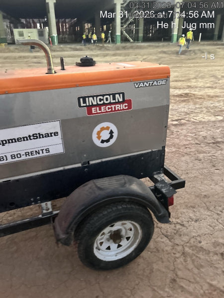 2019 Lincoln Electric Vantage 322 Ready-Pak 3, Two Wheel Trailer, Fender and Light Kit, Cable Rack