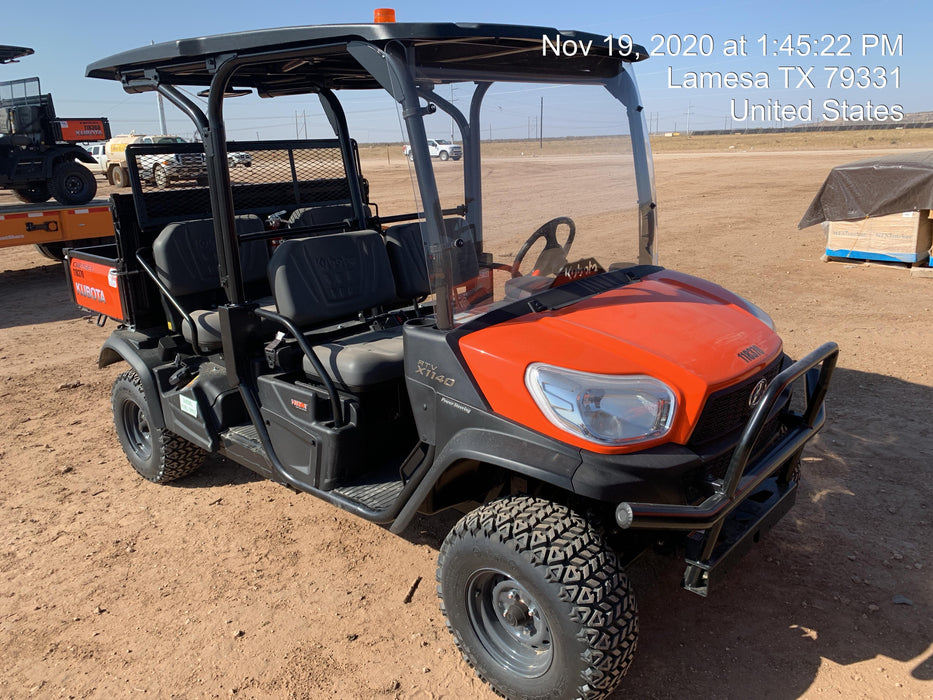 Kubota RTV-X1140W-H Canopy, 4-Seater, Diesel, Windshield Acrylic Clear, LED Strobe, Backup Alarm