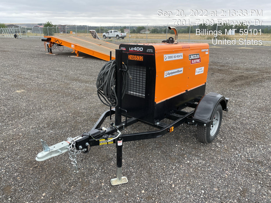 2022 Lincoln Electric LE400 Kubota V1505, Trlr, Cable Rack, Light Kit, ES Decals, T3