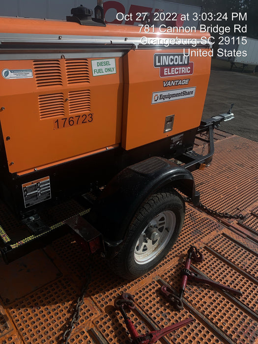 2021 Lincoln Electric Vantage 322 Vantage 322 Ready Pak 3 w/ Decals, ORANGE (includes trailer, cable rack, fender light kit) NO Telematics