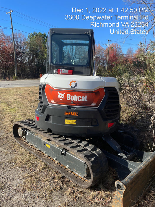 2022 Bobcat E50 Cab/Heat/Air, Rubber Tracks, Manual QC, Hydraulic Thumb