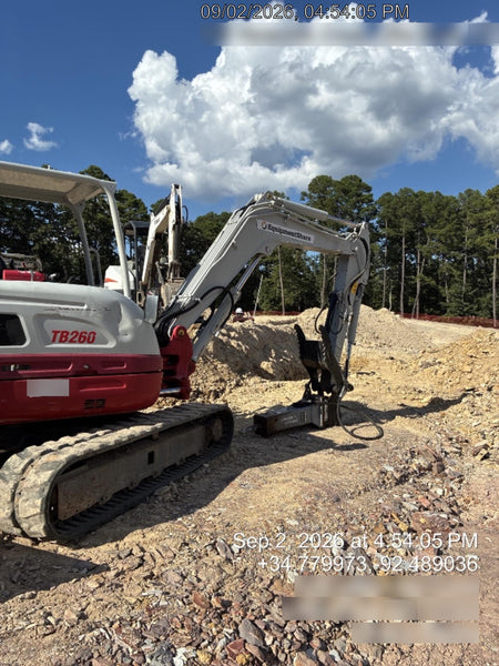 2019 Takeuchi TB260 Takeuchi TB260 Canopy w/Rubber Tracks, Auxiliary Hydraulics, Standard Blade, Manual QC, 12 / 18 / 24" Buckets, Hydraulic Thumb Installed