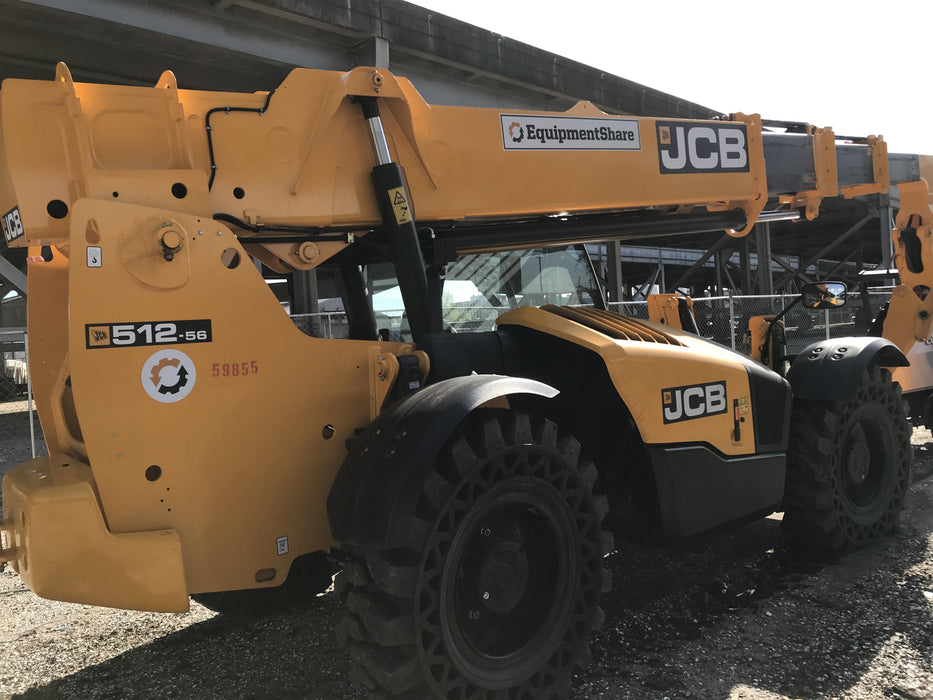 2020 JCB 512-56 Canopy, 74 HP, Solid Tires, STD Worklight, Beacon, Aux Hydraulics, Lifting Eye, Backup Alarm w/66" Carriage, 60" Forks