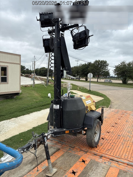 2022 Allmand NLV3GR (4) LED Light Fixture 350W, 23' Vertical Mast, 3kW Prime, Towable, Deep Sea L401, Leveling Jacks, Yanmar T4F 5.8hp
