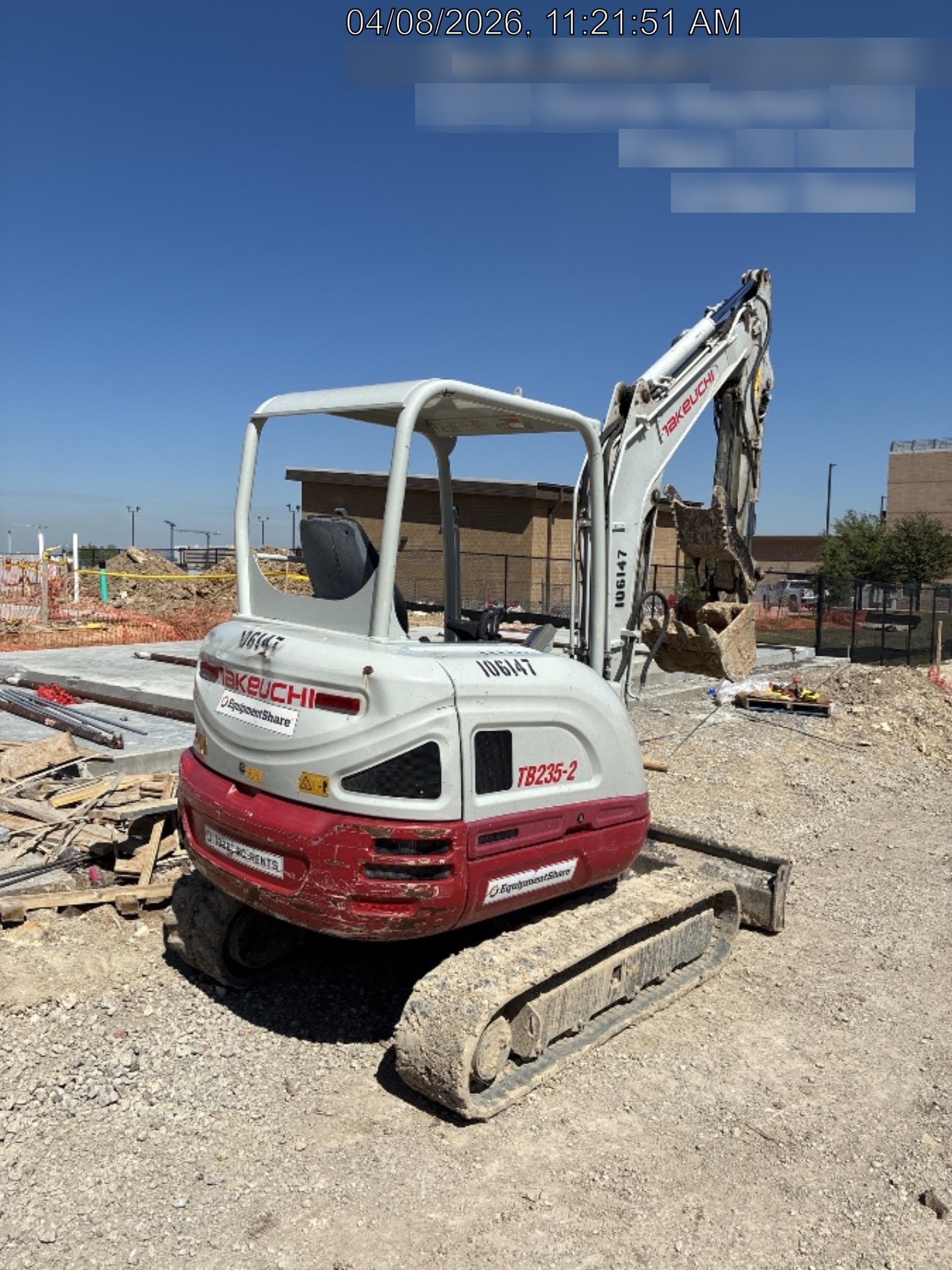 2020 Takeuchi TB235-2R Canopy, Rubber Tracks, Manual TAG QC
