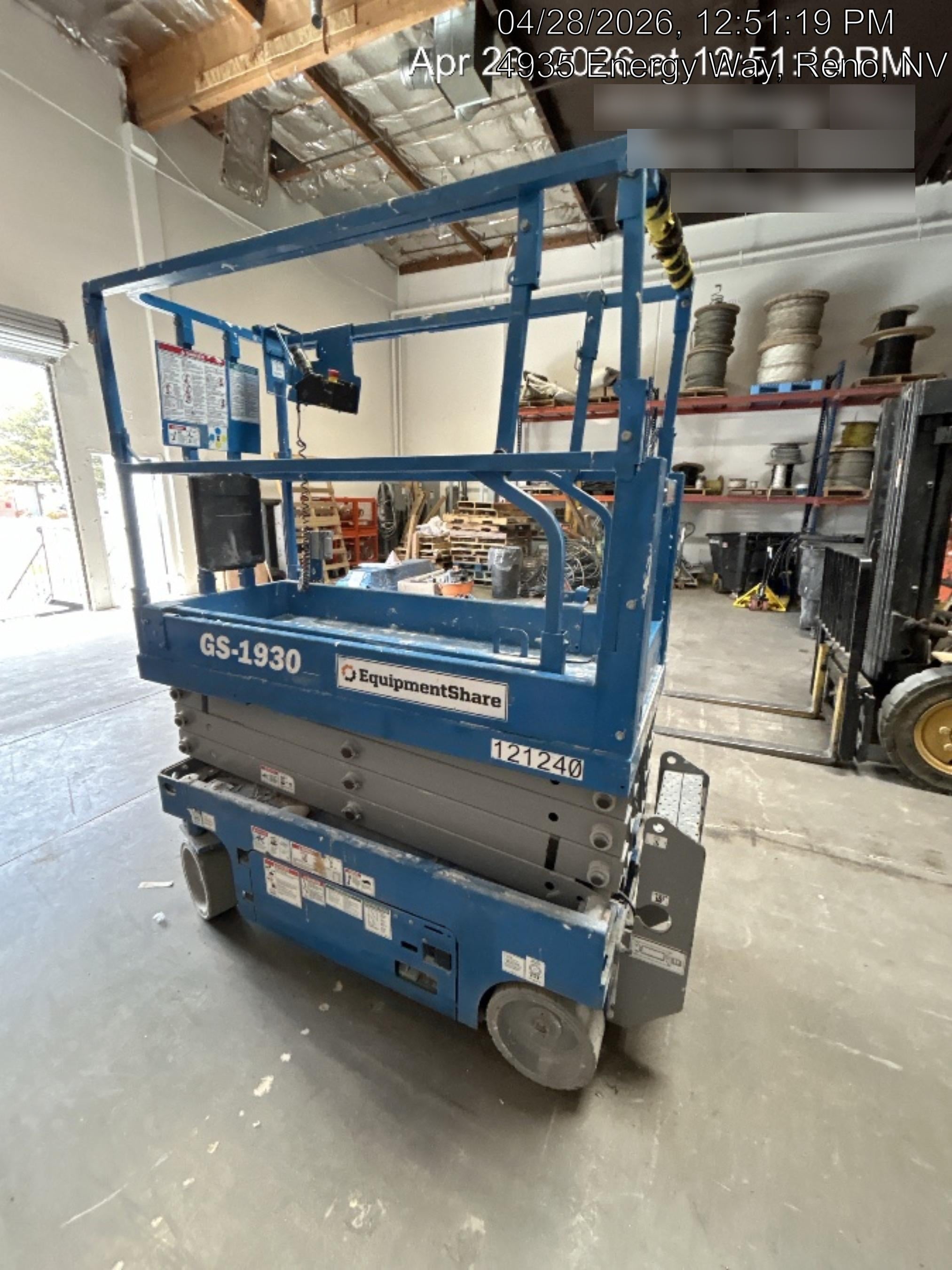 2020 Genie GS-1930 Solid Non Marking Tires, Beacon, Folding rails with half height swing gate, Telematics