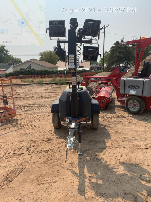 2021 Allmand NLV3GR (4) LED Light Fixture 350W, 23' Vertical Mast, 3kW Prime, Towable, Deep Sea L401, Leveling Jacks, Yanmar T4F 5.8hp