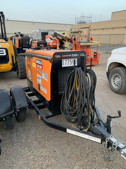 2021 Lincoln Electric Vantage 322 Vantage 322 Ready Pak 3 w/ Decals, ORANGE (includes trailer, cable rack, fender light kit) NO Telematics