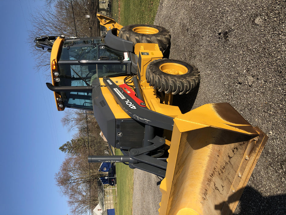 2020 John Deere 410L - Extendable Stick Cab/Heat/Air, 4WD, Extendable Stick, Pilot Controls, 2 Way Hydraulics, TAG Manual QC