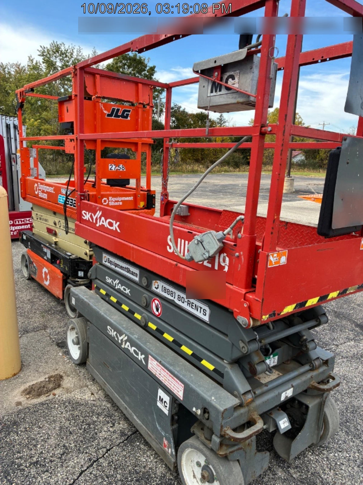 2016 Skyjack SJIII-3219 Standard Rental Specs