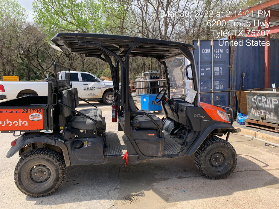 2022 Kubota RTV-X1140W-H Plastic Canopy, Windshield Acrylic Clear, LED Strobe Light, Wire Harness Kit, Back up Alarm