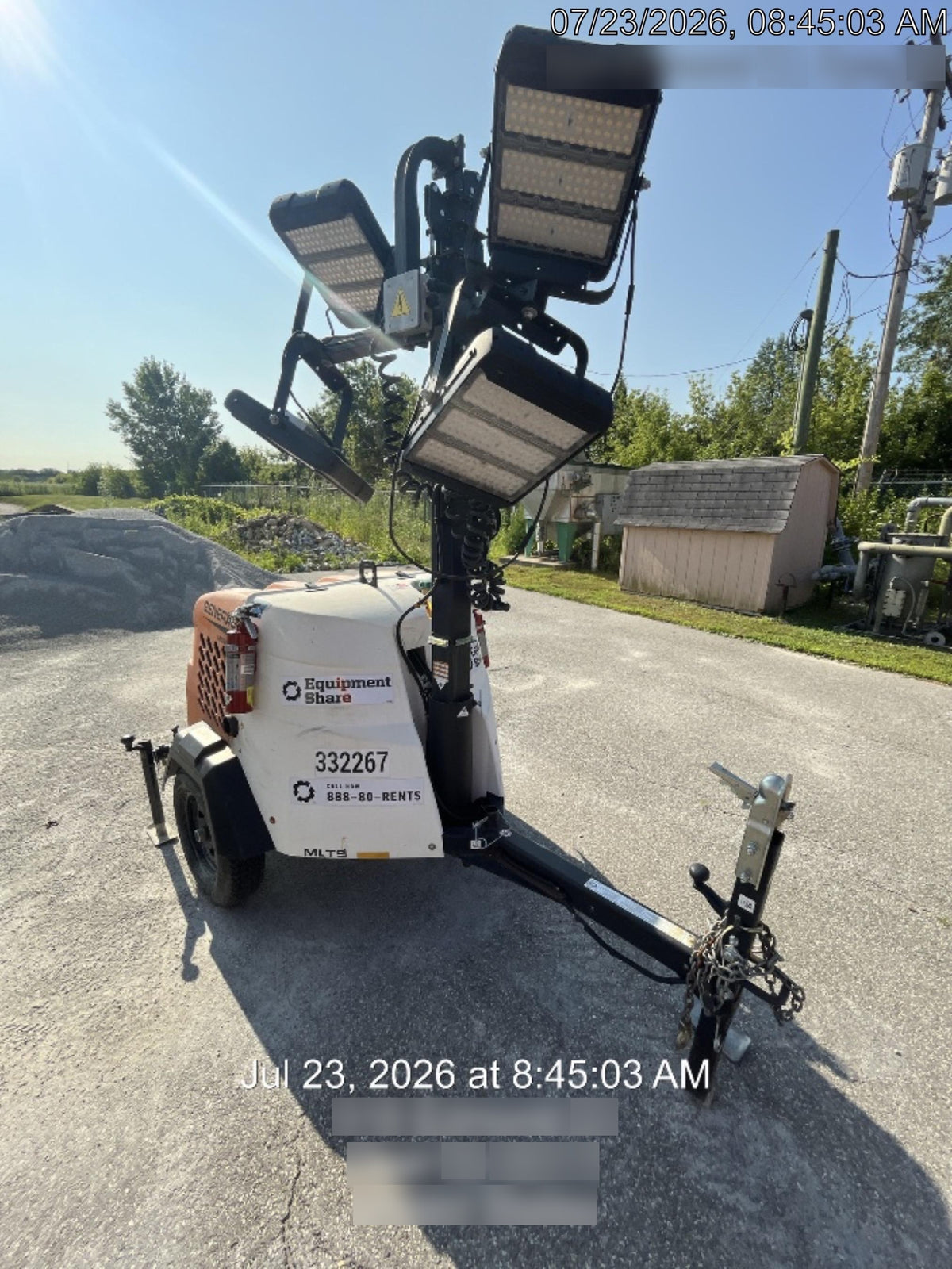 2023 Generac MLT2 Diesel, Flex Switch 120V Input, Powerzone Controller, (4) 320W LED Lights, 4kW Generator, 39.9 Gal Fuel Tank, 2" Ball, T3