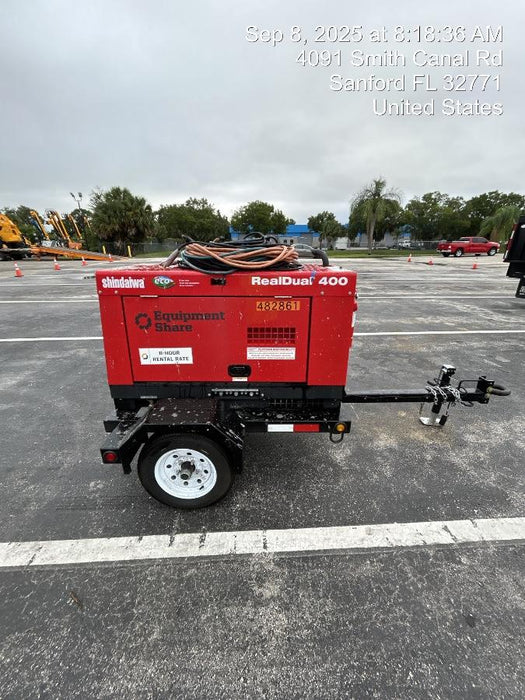 2024 Shindaiwa DGW400DML Kubota D902 Engine, 23 HP, Dual Op Welder, Wire, Arc, Droop Stick, Tig, and CC Stick Functionality, Simulphase, 3 Phase and 1 Phase Gen Output, Single Axle NB Trlr, Slr Trckl Chrg 12V 12W, Fire Ext, T3