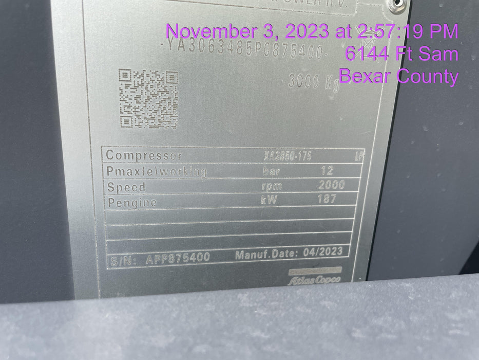 2023 ATLAS COPCO XAS 850