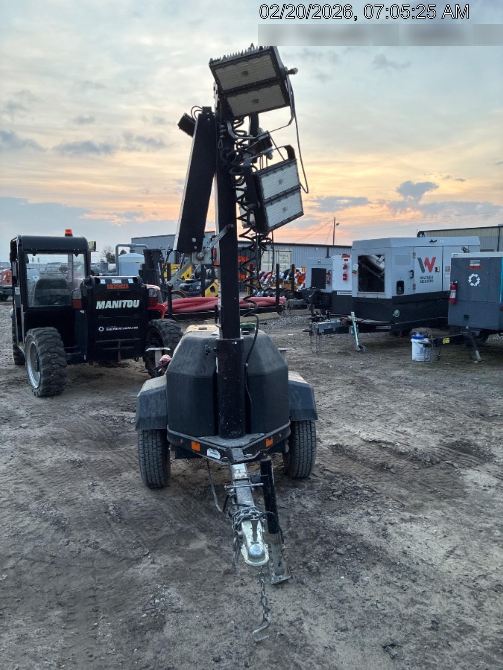 2022 Allmand NLV3GR (4) LED Light Fixture 350W, 23' Vertical Mast, 3kW Prime, Towable, Deep Sea L401, Leveling Jacks, Yanmar T4F 5.8hp