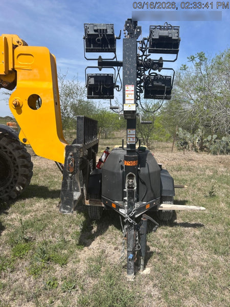 Allmand NLV3GR (4) LED Light Fixture 350W, 23' Vertical Mast, 3kW Prime, Towable, Deep Sea L401, Leveling Jacks, Yanmar T4F 5.8hp