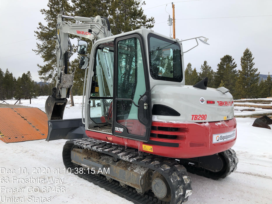 2020 Takeuchi TB290C Cab/Heat/Air, Rubber Tracks, Manual TAG QC