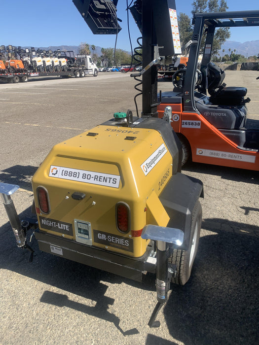 2022 Allmand NLV3GR (4) LED Light Fixture 350W, 23' Vertical Mast, 3kW Prime, Towable, Deep Sea L401, Leveling Jacks, Yanmar T4F 5.8hp