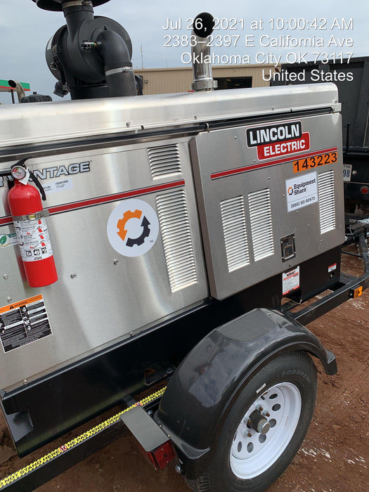 2021 Lincoln Electric Air Vantage 566 Air Vantage 566X Ready Pak 3 (includes trailer, cable rack, fender light kit); no telematics