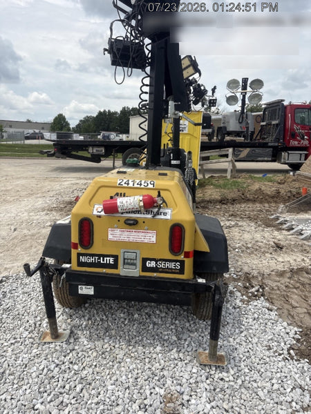 2022 Allmand NLV3GR (4) LED Light Fixture 350W, 23' Vertical Mast, 3kW Prime, Towable, Deep Sea L401, Leveling Jacks, Yanmar T4F 5.8hp
