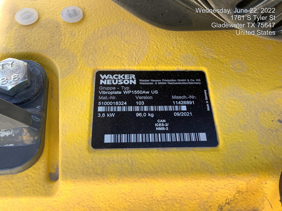 2022 WACKER NEUSON WP1550AW