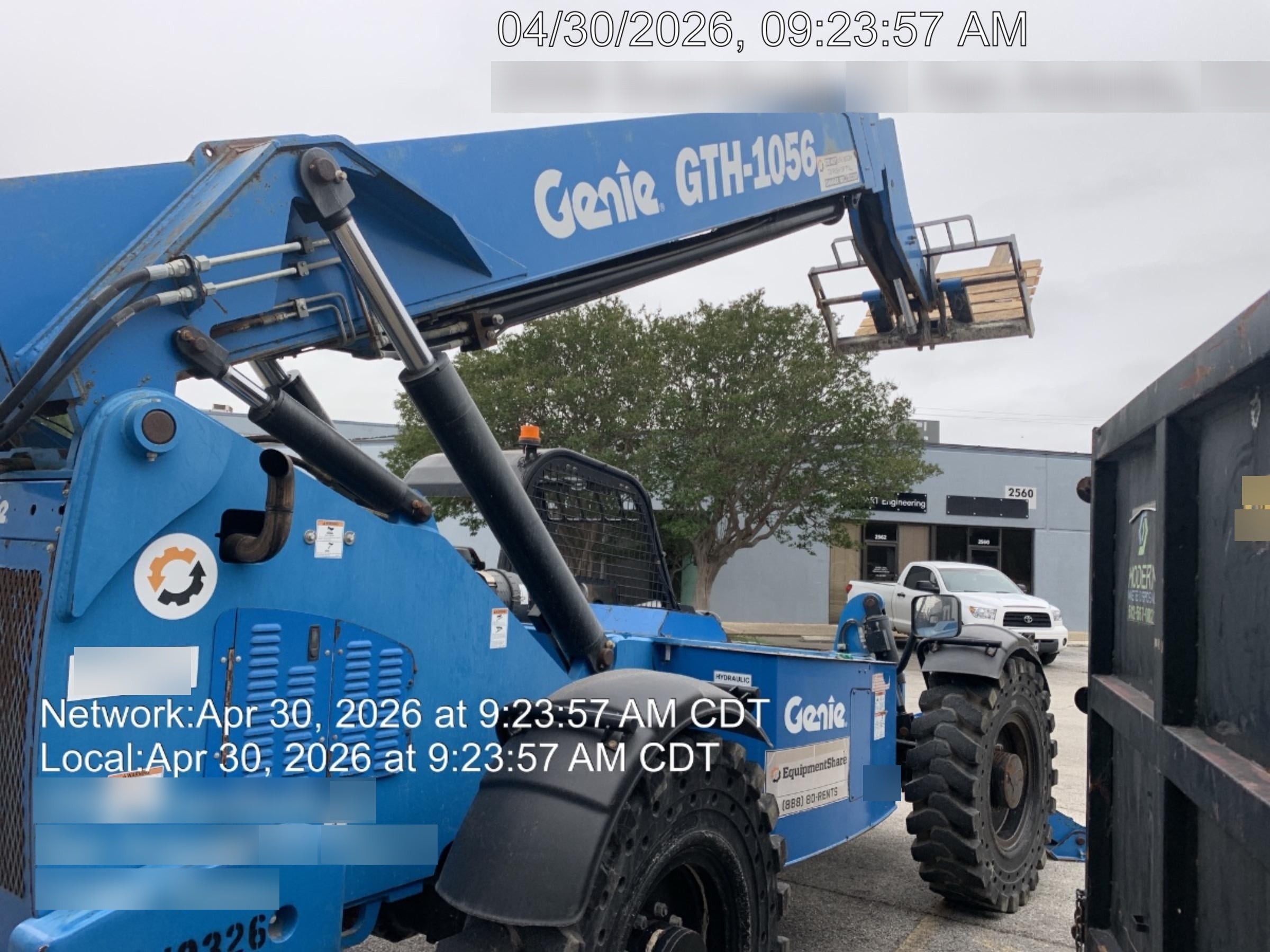 2018 Genie GTH-1056 Genie GTH-1056 w/ROPS, Work Lights, Solid Tires, RH Cab Mesh, Beacon, 60" Carriage and Forks