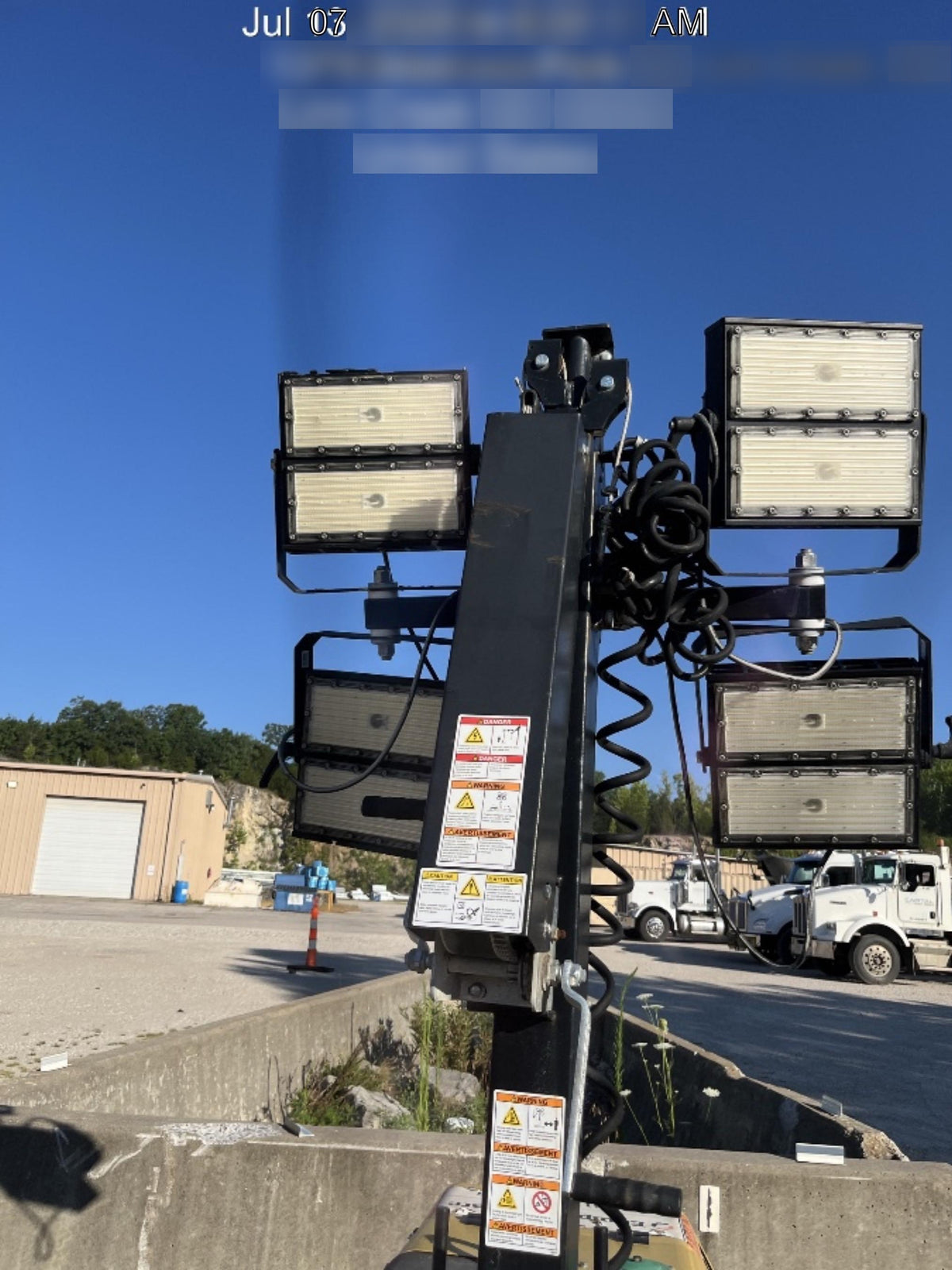 2021 Allmand NLV3GR (4) LED Light Fixture 350W, 23' Vertical Mast, 3kW Prime, Towable, Deep Sea L401, Leveling Jacks, Yanmar T4F 5.8hp