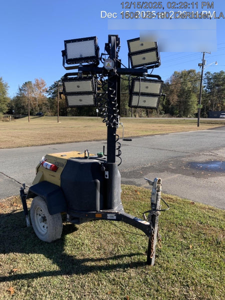 Allmand NLV3GR (4) LED Light Fixture 350W, 23' Vertical Mast, 3kW Prime, Towable, Deep Sea L401, Leveling Jacks, Yanmar T4F 5.8hp