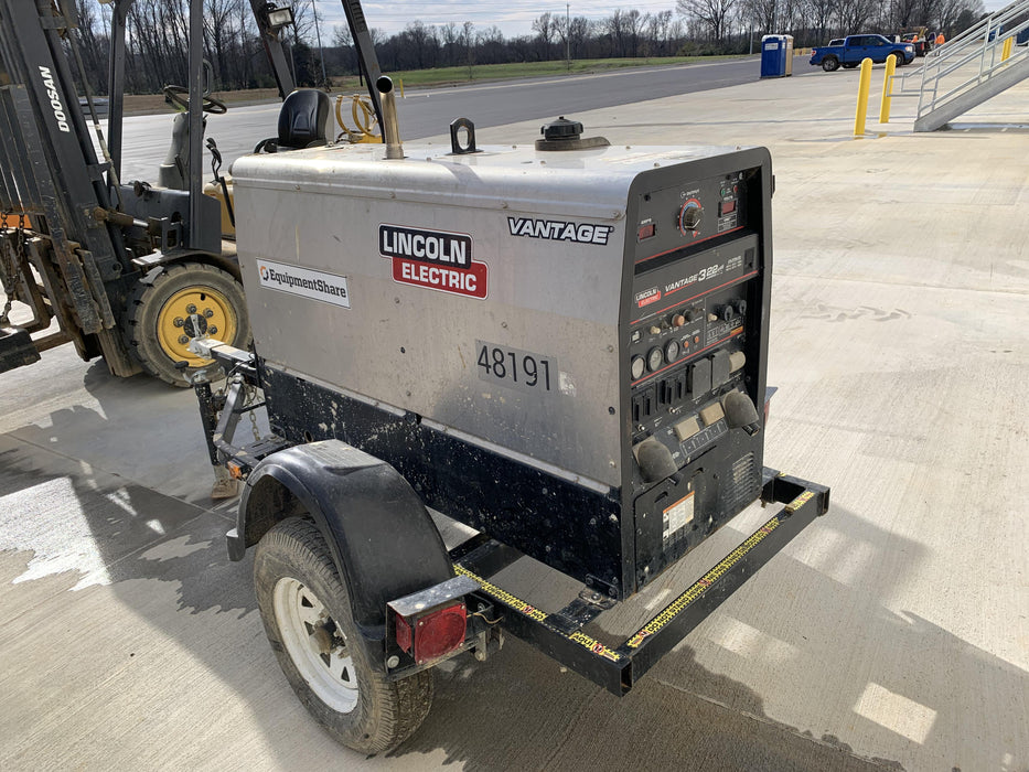 2019 Lincoln Electric Vantage 322 Ready-Pak 3, Two Wheel Trailer, Fender and Light Kit, Cable Rack