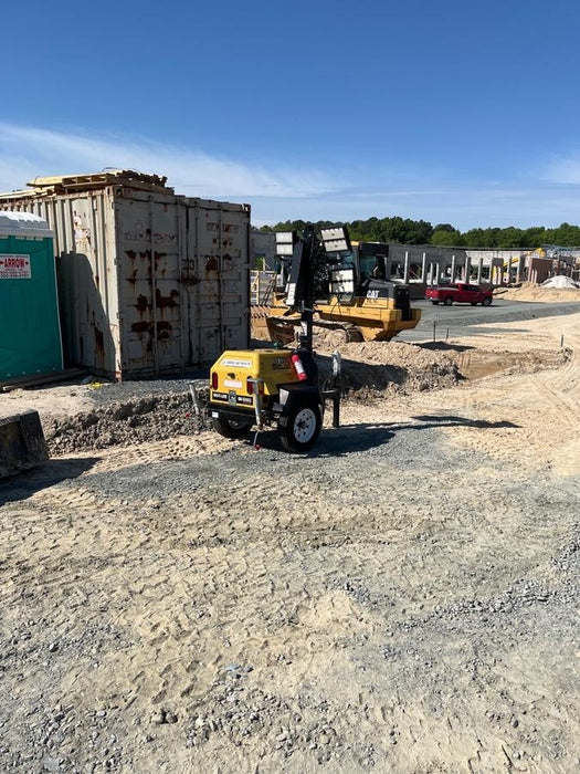 2021 Allmand NLV3GR (4) LED Light Fixture 350W, 23' Vertical Mast, 3kW Prime, Towable, Deep Sea L401, Leveling Jacks, Yanmar T4F 5.8hp