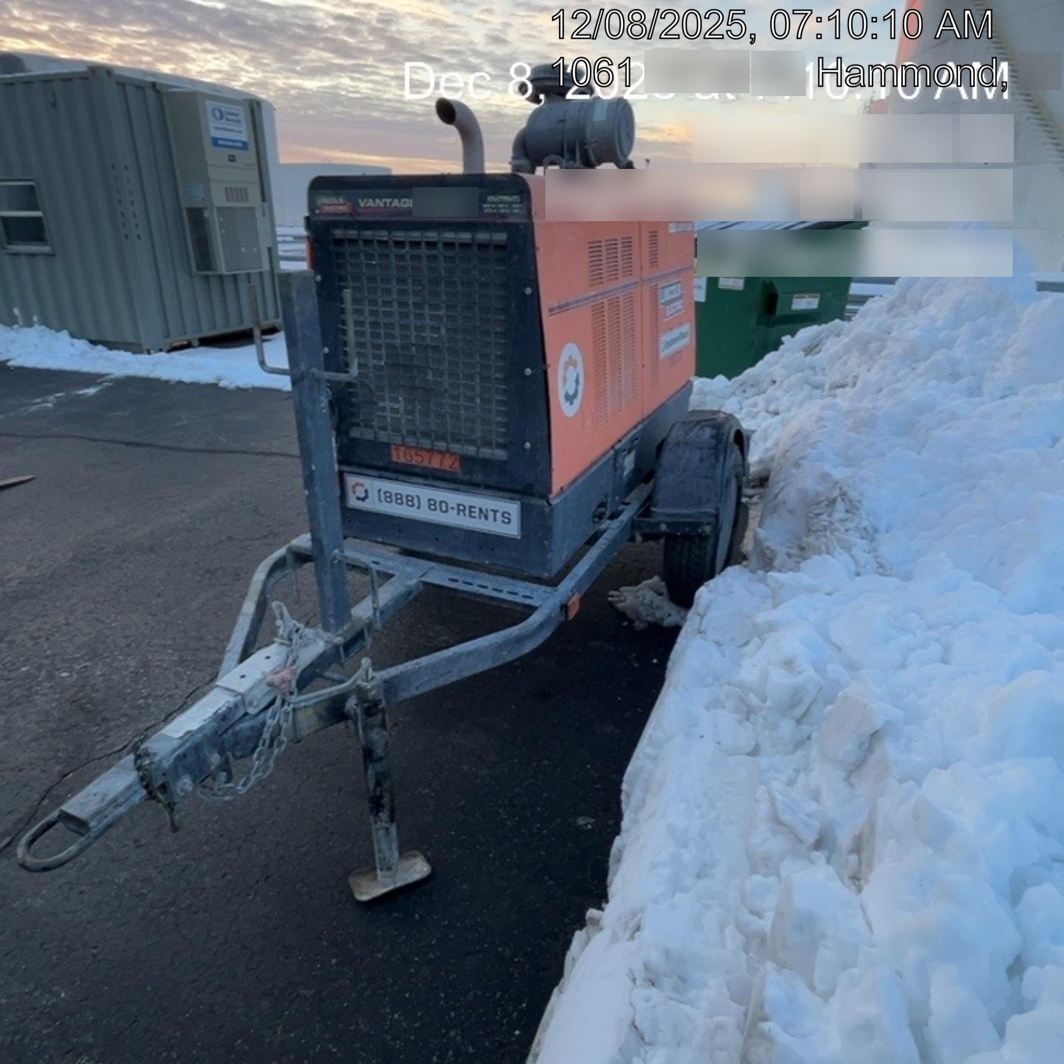 2021 Lincoln Electric Vantage 549X Ready Pak 3, ORANGE (includes trailer, cable rack, fender light kit)