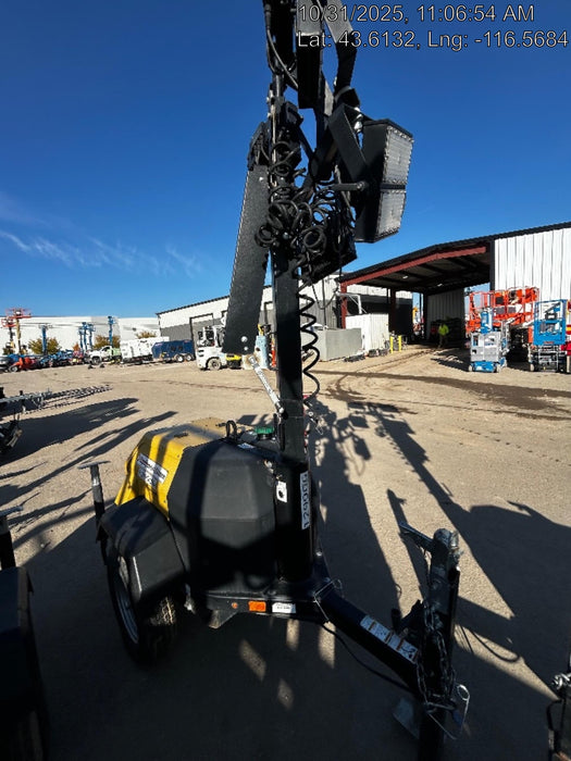 2021 Allmand NLV3GR (4) LED Light Fixture 350W, 23' Vertical Mast, 3kW Prime, Towable, Deep Sea L401, Leveling Jacks, Yanmar T4F 5.8hp