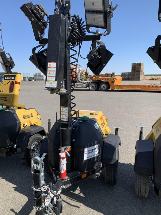 2020 Allmand NLV3GR (4) LED Light Fixture 350W, 23' Vertical Mast, 3kW Prime, Towable, Deep Sea L401, Leveling Jacks, Yanmar T4F 5.8hp