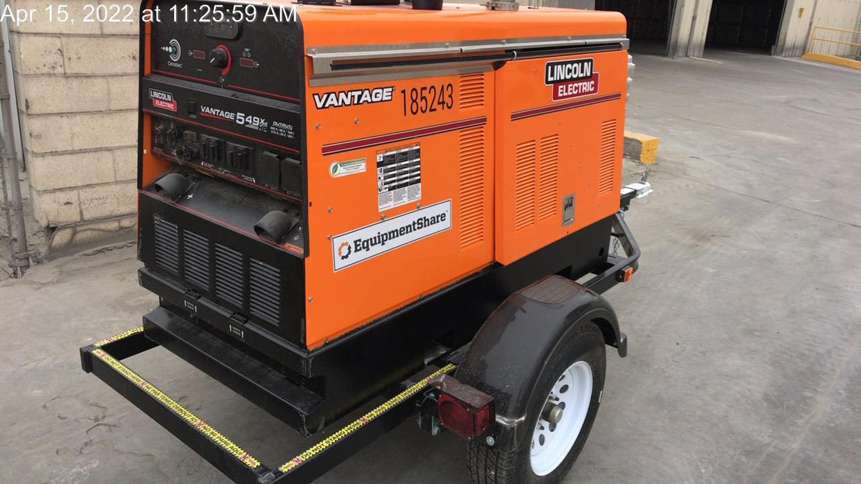2021 Lincoln Electric Vantage 549X Ready Pak 3, ORANGE (includes trailer, cable rack, fender light kit)