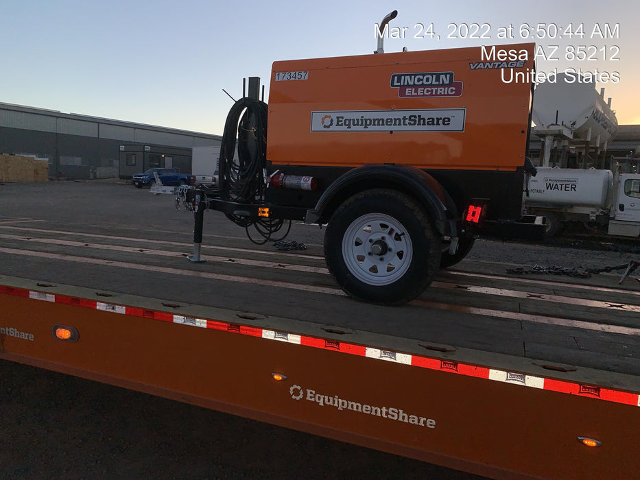 2021 Lincoln Electric Vantage 322 Vantage 322 Ready Pak 3 w/ Decals, ORANGE (includes trailer, cable rack, fender light kit) NO Telematics