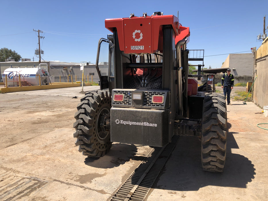 2020 Manitou MTA10055 Cab/Heat/Air, LED Work Lights, Solid Tires, Lift Hook, Beacon, Auxiliary Hydraulics w/66" Carriage and 60" Forks