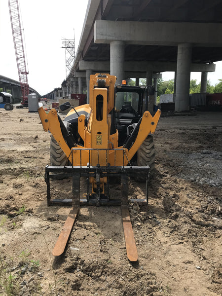2019 JCB 510-56 74 HP w/Open ROPS, Beacon, Aux Hydraulics, Worklights, Solid Tires 60" Carriage/Forks