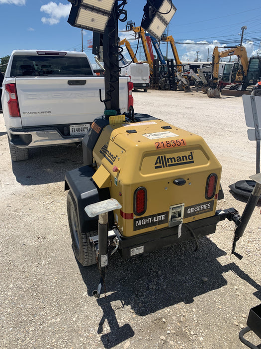 2022 Allmand NLV3GR (4) LED Light Fixture 350W, 23' Vertical Mast, 3kW Prime, Towable, Deep Sea L401, Leveling Jacks, Yanmar T4F 5.8hp