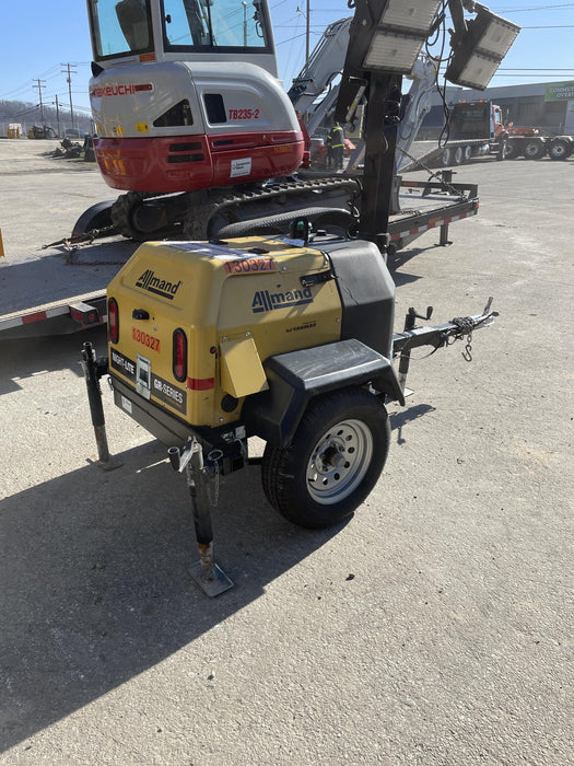 2021 Allmand NLV3GR (4) LED Light Fixture 350W, 23' Vertical Mast, 3kW Prime, Towable, Deep Sea L401, Leveling Jacks, Yanmar T4F 5.8hp