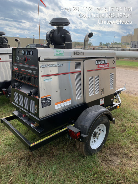2021 Lincoln Electric Air Vantage 566 Air Vantage 566X Ready Pak 3 (includes trailer, cable rack, fender light kit); no telematics