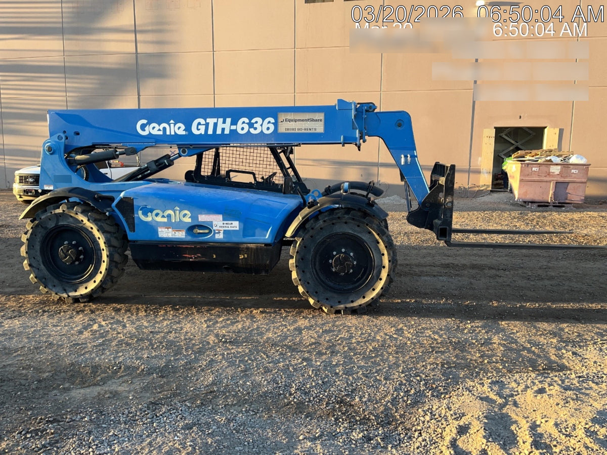 2018 Genie GTH-636 Genie GTH-636 w/Open ROPS, Work Lights, Solid Tires, RH Cab Mesh, Beacon, 48" Carriage and Forks