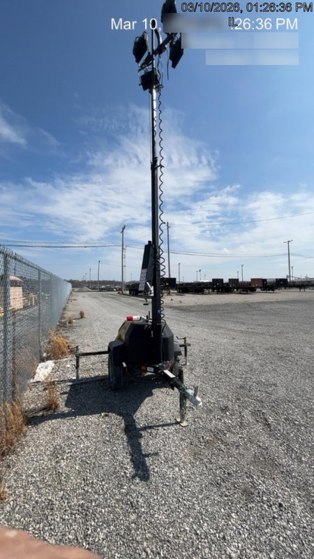 2022 Allmand NLV3GR (4) LED Light Fixture 350W, 23' Vertical Mast, 3kW Prime, Towable, ES Decals, T3