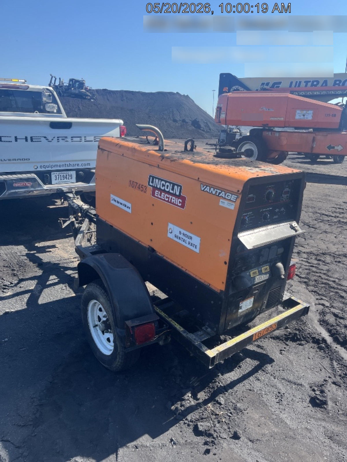 2021 Lincoln Electric Vantage 322 Vantage 322 Ready Pak 3 w/ Decals, ORANGE (includes trailer, cable rack, fender light kit) NO Telematics