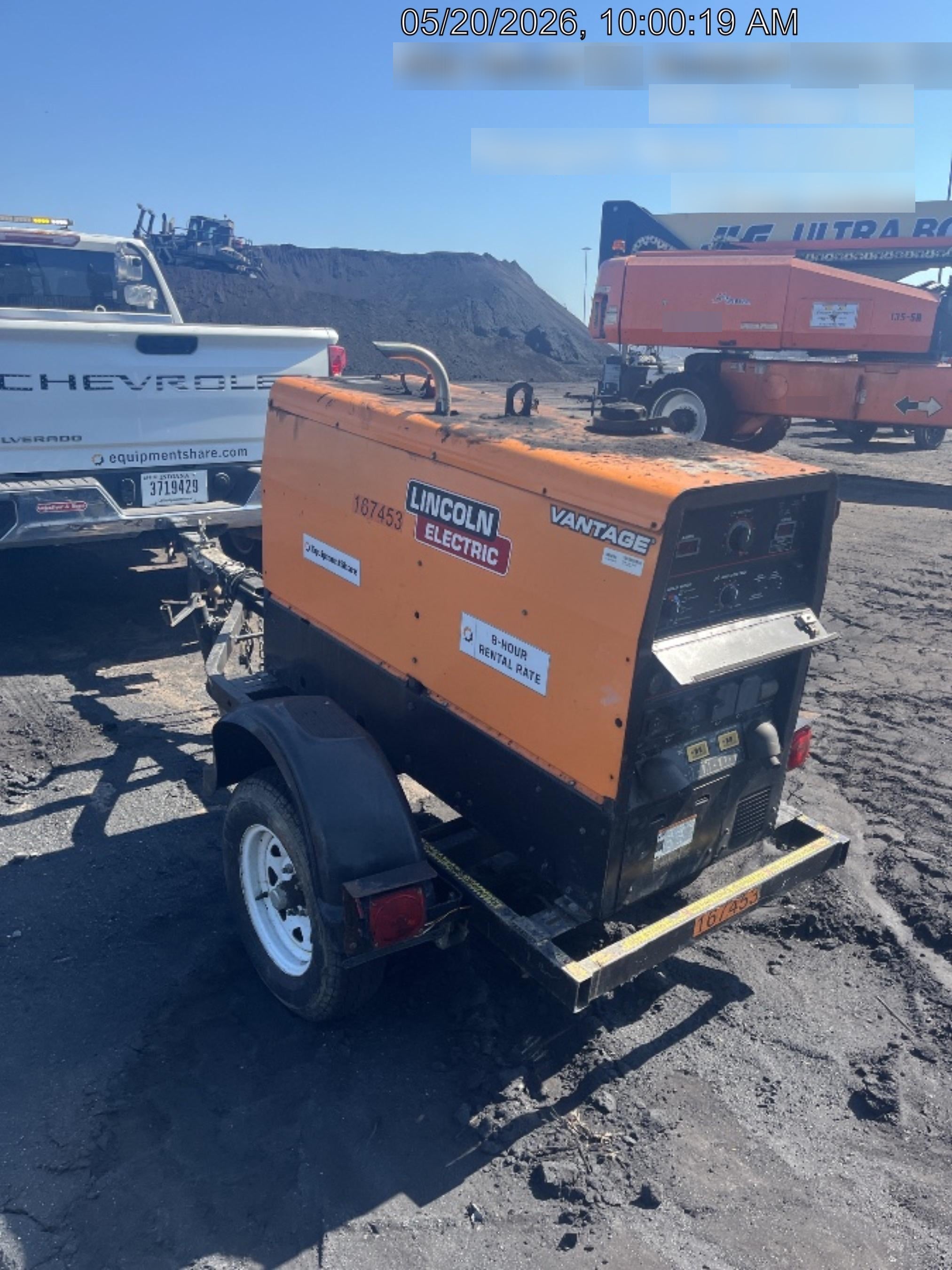 2021 Lincoln Electric Vantage 322 Vantage 322 Ready Pak 3 w/ Decals, ORANGE (includes trailer, cable rack, fender light kit) NO Telematics