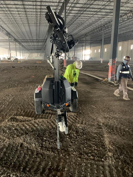 2022 Allmand NLV3GR (4) LED Light Fixture 350W, 23' Vertical Mast, 3kW Prime, Towable, Deep Sea L401, Leveling Jacks, Yanmar T4F 5.8hp