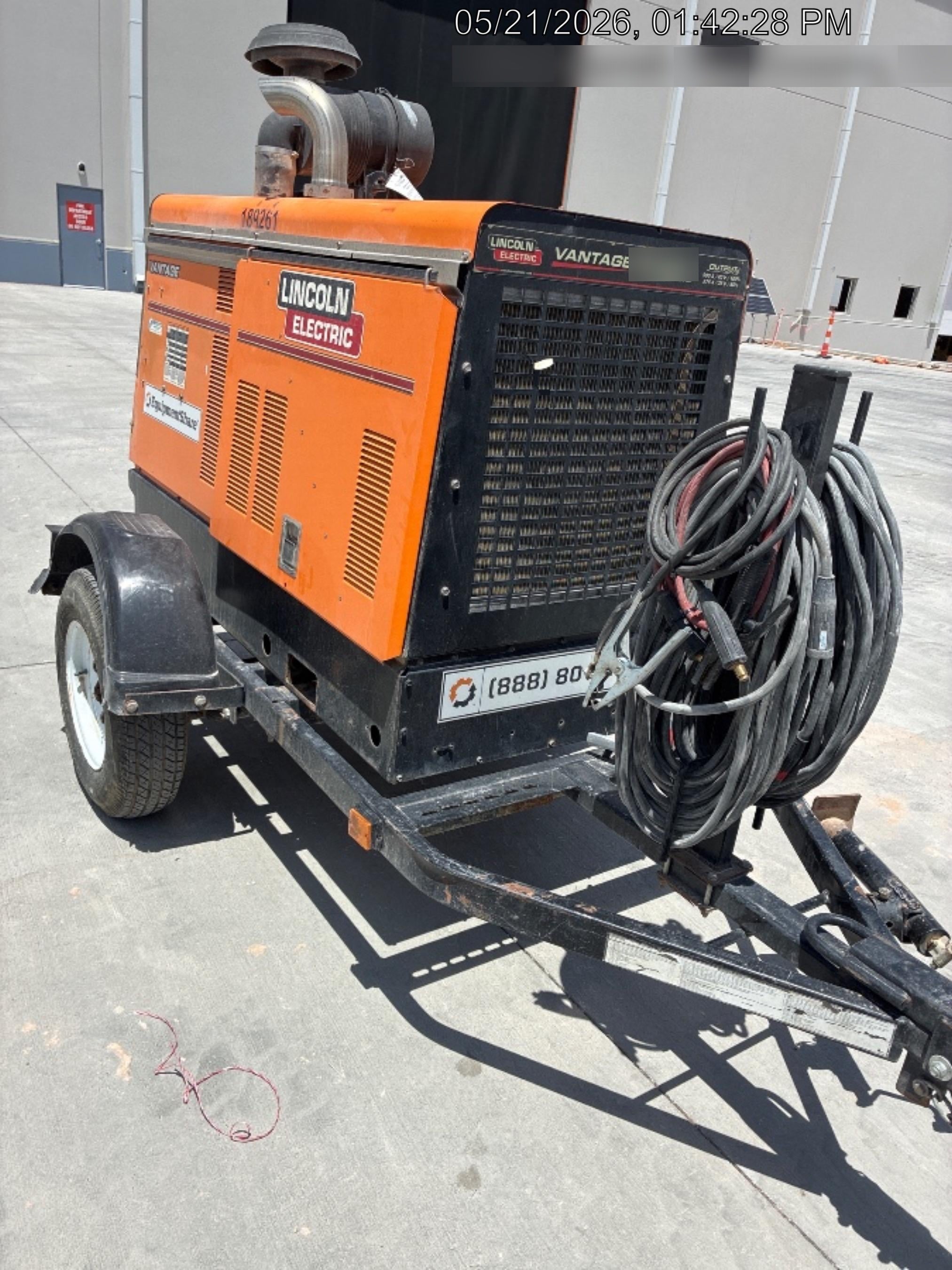 2021 Lincoln Electric Vantage 549X Ready Pak 3, ORANGE (includes trailer, cable rack, fender light kit)