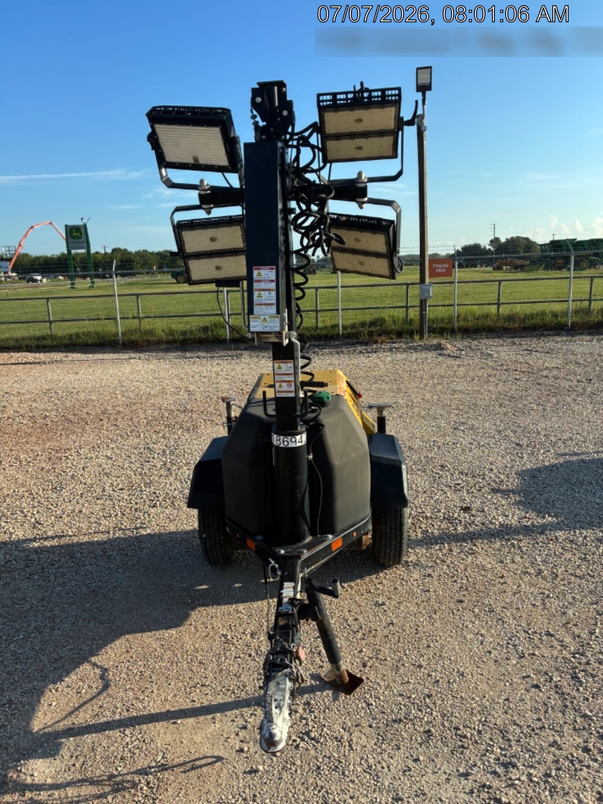 Allmand NLV3GR (4) LED Light Fixture 350W, 23' Vertical Mast, 3kW Prime, Towable, Deep Sea L401, Leveling Jacks, Yanmar T4F 5.8hp